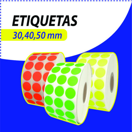 Etiquetas Circulares Flúor 50mm