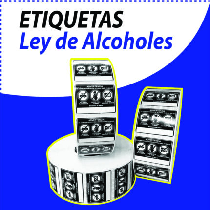 Etiquetas Ley de Alcoholes Negro | 42 mm x 62 mm