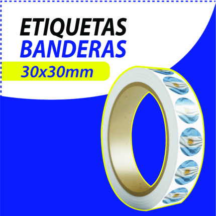 Etiqueta adhesiva Circular Bandera Argentina | 50 mm
