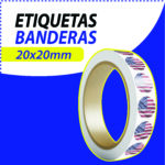 Etiqueta adhesiva Circular Bandera USA | 50 mm