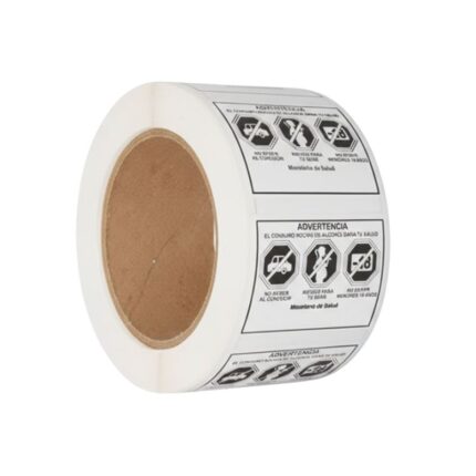 Etiquetas Ley de Alcoholes Blanco | 42 mm x 62 mm